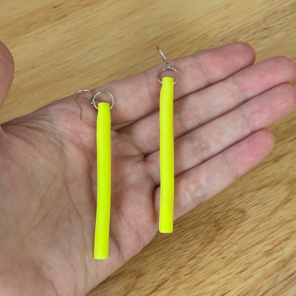 Neon Yellow Dangle Earrings